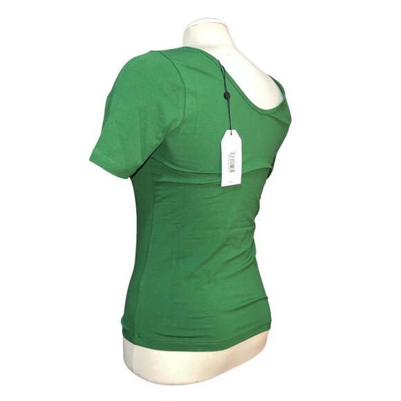 Universal Standard Foundation Short Sleeve V-Neck Tee Sz 4XS (00-0, XS) Green - Picture 2 of 9
